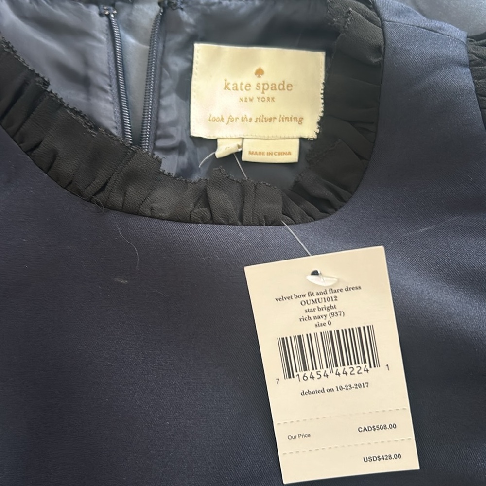 Navy and black Kate Spade dress XS - Picture 3 of 3